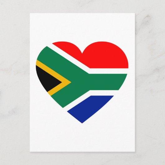 Carte Postale Coeur du drapeau sud-africain (Devant)
