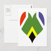 Carte Postale Coeur du drapeau sud-africain - Bokke (Devant / Derrière)