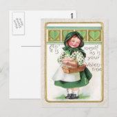 Carte Postale Coeur du panier victorien pour filles (Devant / Derrière)