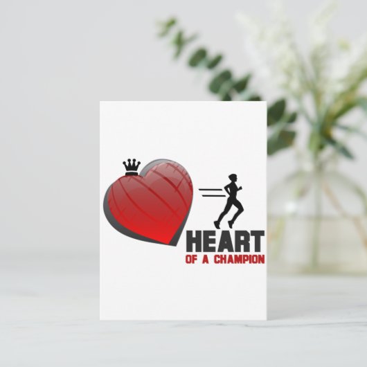 Carte Postale Coeur d'un Champion en course (Debout devant)