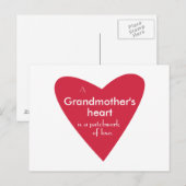 Carte Postale Coeur d'une grand-mère (Devant / Derrière)