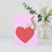 Carte postale Coeur écureuil rose (Debout devant)