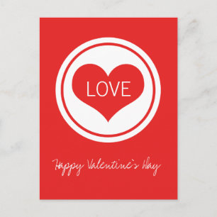 Carte postale Coeur élégant, Rouge