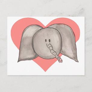 Carte Postale Coeur éléphant
