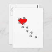 Carte Postale Coeur (Empreintes de pattes) (Devant / Derrière)
