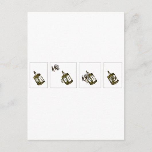 Carte Postale Coeur en cage (Devant)