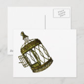Carte Postale Coeur en cage (Devant / Derrière)