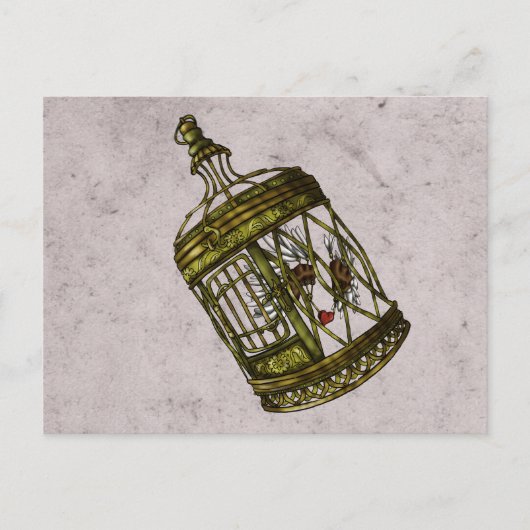 Carte Postale Coeur en cage (Devant)