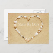 Carte postale coeur en coquillage pour sauvegarde  (Devant / Derrière)