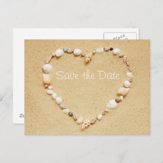 Carte postale coeur en coquillage pour sauvegarde (Devant / Derrière)