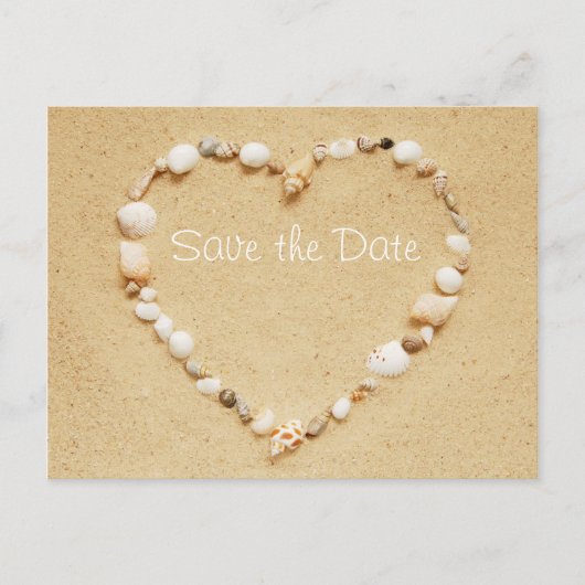 Carte postale coeur en coquillage pour sauvegarde  (Devant)