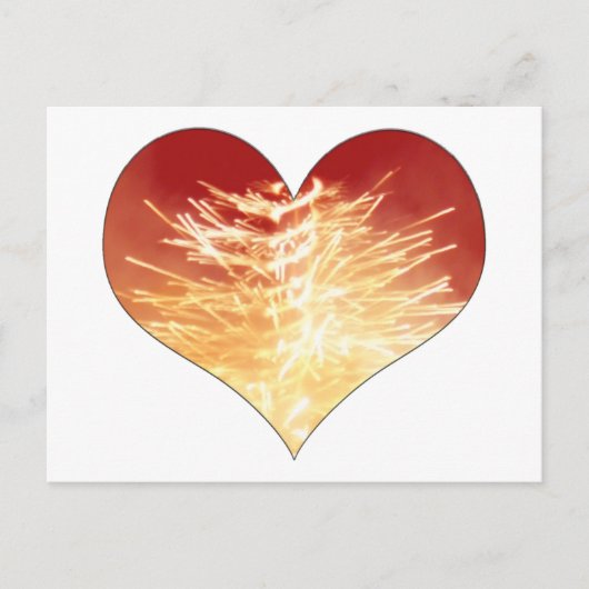 Carte Postale coeur en feu (Devant)