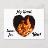 Carte Postale Coeur en feu Flames photographiques Saint Valentin (Devant)