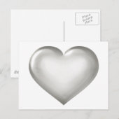Carte Postale Coeur en verre argenté (Devant / Derrière)