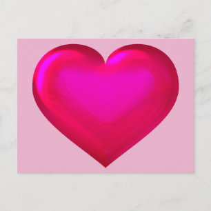 Carte Postale Coeur en verre rose
