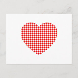 Carte Postale Cœur en Vichy Rouge