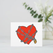 Carte Postale coeur enchaîné et verrouillé (Debout devant)