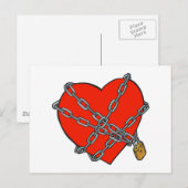Carte Postale coeur enchaîné et verrouillé (Devant / Derrière)