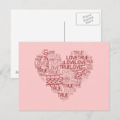 Carte postale Coeur et amour (Devant / Derrière)