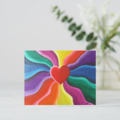 Carte postale Coeur et arc-en-ciel (Debout devant)