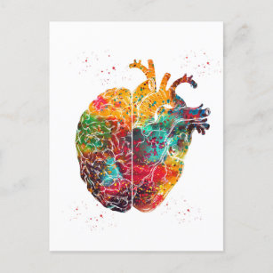 Carte Postale Coeur Et Cerveau