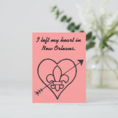 Carte Postale Coeur et Fleur De Lis d'amour de la (Debout devant)