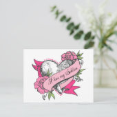 Carte Postale Coeur et Rose (Debout devant)