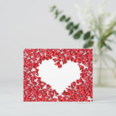 Carte Postale Coeur fait de pétales Roses (Debout devant)