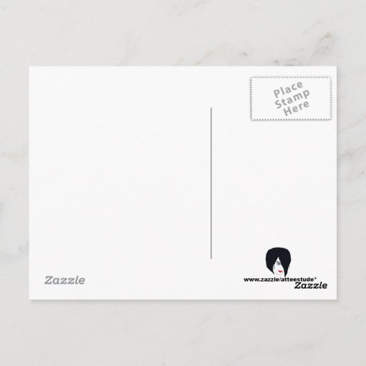 Carte postale Coeur Filigree Couronne Bleue (Dos)