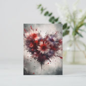 Carte Postale Coeur fleuri (Debout devant)