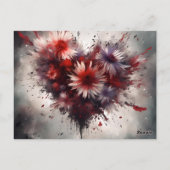 Carte Postale Coeur fleuri (Dos)