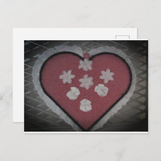 Carte Postale Coeur fleuri flottant (Devant / Derrière)