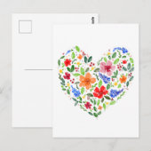 Carte Postale Coeur floral (Devant / Derrière)