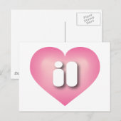 Carte Postale Coeur fondu rose de l'Illinois - I love il (Devant / Derrière)
