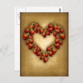 Carte Postale Coeur fraise (Devant / Derrière)