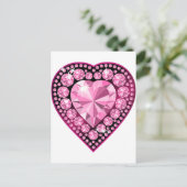 Carte Postale Coeur Gem Quartz Rose (Debout devant)