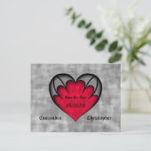 Carte Postale Coeur gothique rouge et gris mignon enregistrer la (Debout devant)