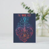 Carte Postale Coeur guitare (Debout devant)