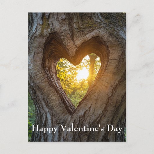 Carte Postale Coeur Heureuse Sainte-Valentin dans l'arbre (Devant)