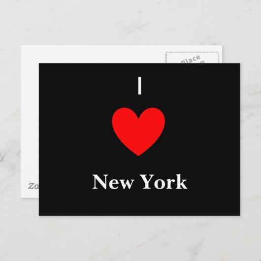 Carte Postale Coeur, I, New York (Devant / Derrière)