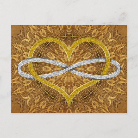 Carte Postale Coeur Infinity Gold Silver (Devant)