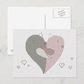 Carte Postale Coeur Inséparable (Devant / Derrière)