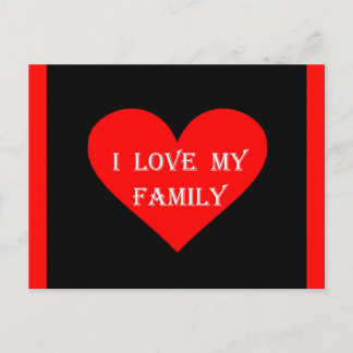 Carte Postale Coeur J'aime ma famille