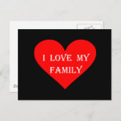 Carte Postale Coeur J'Aime Ma Famille (Devant / Derrière)