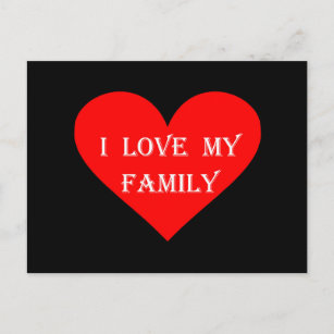 Carte Postale Coeur J'Aime Ma Famille