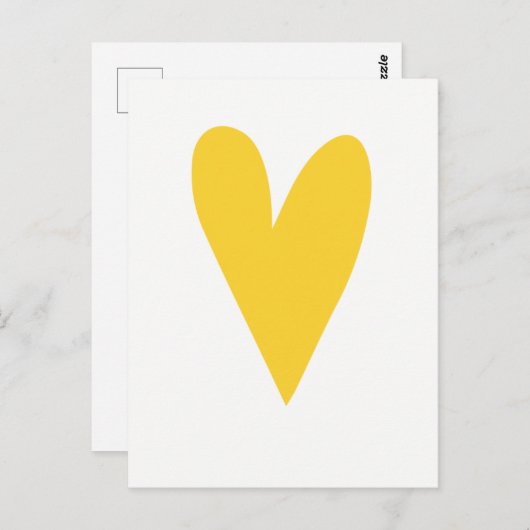 Carte postale Coeur Jaune (Devant / Derrière)