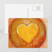 Carte Postale Coeur jaune (Devant / Derrière)