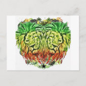 CARTE POSTALE COEUR LION RASTA (Devant)