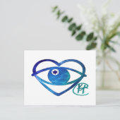 Carte Postale Coeur Mal Oeil Pop Art (Debout devant)