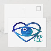 Carte Postale Coeur Mal Oeil Pop Art (Devant / Derrière)